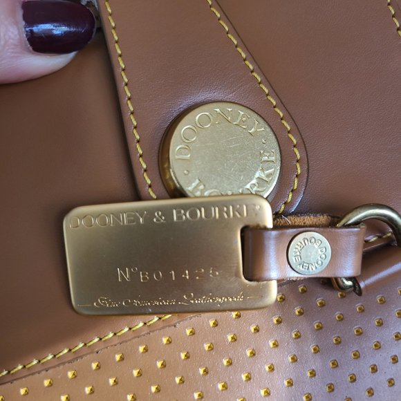 Dooney and Bourke Genuine Leather Tan Shoulder Bag - Picture 3 of 13
